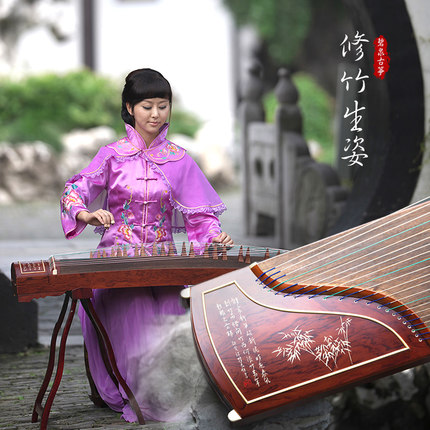 碧泉古筝红木浅刻筝